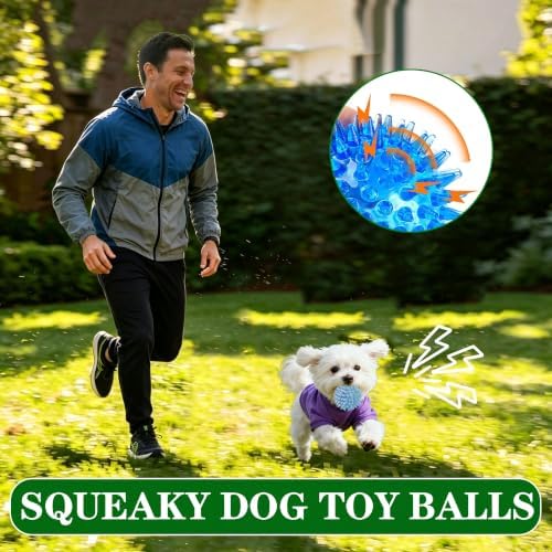 9 Pack Squeaky Dog Balls 2″ Dog Toys Balls for Small Dogs for Teething