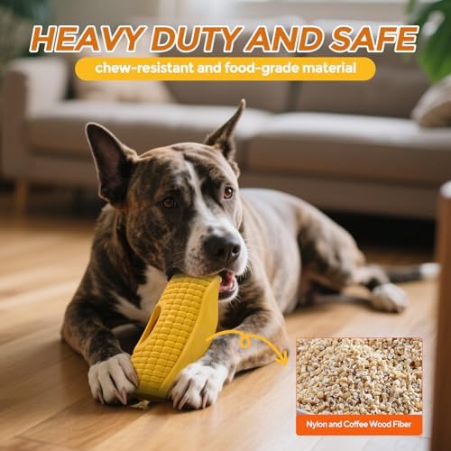 LIFLIX Dog Frozen Treat Toys, Dog Enrichment Toys, Interactive Dog Toys for Large Dogs, Indestructible Dog Toys to Keep Them Busy, Corn Shape