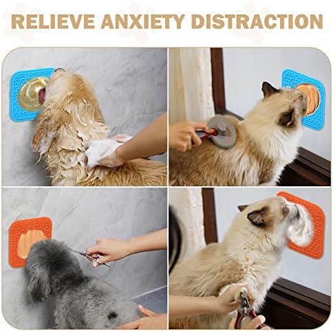 Lick Mat for Dogs - Slow Feeder Licking Mat with Suction Cups for Peanut Butter, Food Treats & Yogurt - 4 Pack
