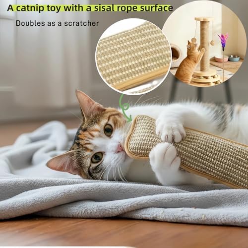Catnip Sisal Pillow Toy, 2 Pack Catnip Pillow Toy
