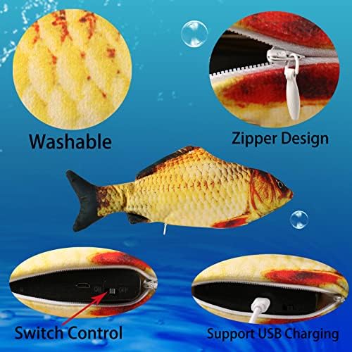 Flopping Fish Electric Cat Dog Pet Toy,Realistic Moving Rocking Interactive