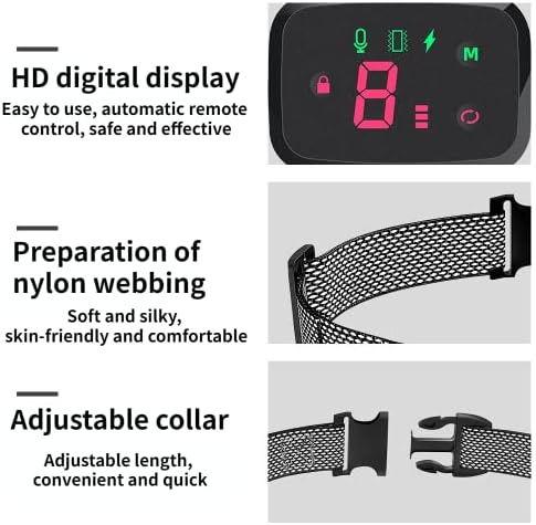 Dog Bark Collar,Rechargeable Smart Barking Collar, Anti Barking Training Collar with Sensitivity Beep Vibration Shock, Bark Shock Collar for Large Medium Small Dogs