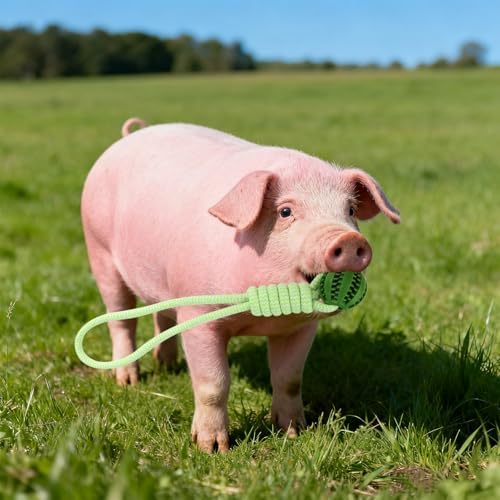 4Pcs Pig Enrichment Toy, Self-Grooming Scratch Brush and Treat Dispenser Ball Toys for Pigs