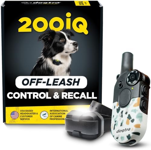 Dogtra 200iQ Remote Training E Collar – 100 Levels, Tone, Vibration, 1/2 Mile Range – Compact, Waterproof, One-Handed Control for Dogs 10 lbs+ – Lightweight Design for Daily Training – Organic Stone
