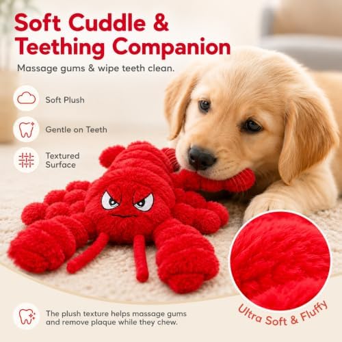 Dog Toys for Small Medium Dogs - Squeaky Plush Puppy Chew Toys with 3 Squeakers and Crinkle Paper, Interactive Pet Toys for Boredom Relief