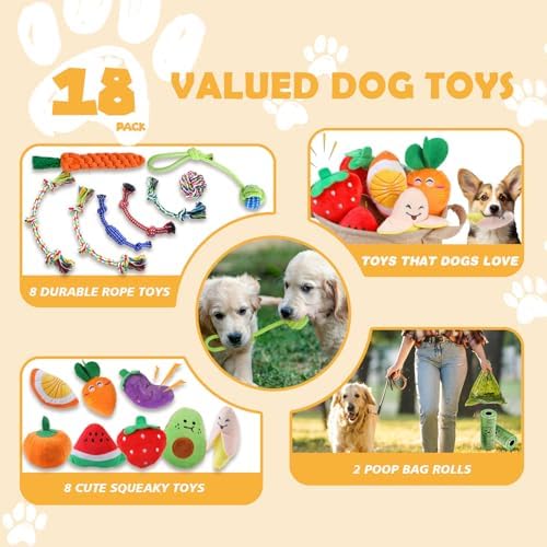 MRSOHRET Puppy Chew Toys for Teething, Dog Toys for Aggressive Chewers