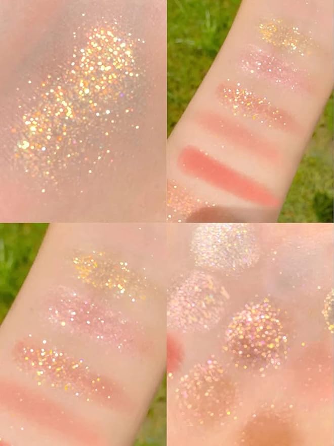 Kayswang 9 colors glitter eyeshadow palette makeup palette matte high pigment color cream texture natural eye shadow powder eye shadow palette in autumn and winter long lasting & waterproof (silver)