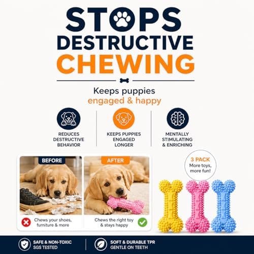 Chewzzle™ Durable TPR Dog Chew Toys | Safe Non-Toxic Toys for Small Breed Dogs (5-25 lbs) | Gentle to Light Chewers | SGS Tested