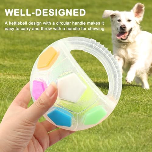Dog Calming Ball with Handle - Dog Soccer Ball Toy,Floating,White