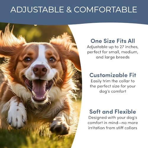 Natural Flea Collar Dogs 8 Mo. 2 Pack Plant Based Waterproof Adjusts.