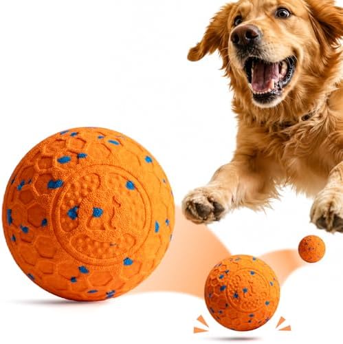 Fsitego Interactive Dog Ball Toys, Automatic Moving Bouncing, Rotating Smart Dog Toy for Small, Medium, Large to Keep Them Busy, Durable E-TPU Material & IP65 Waterproof, 5H Continuous Use(Orange)