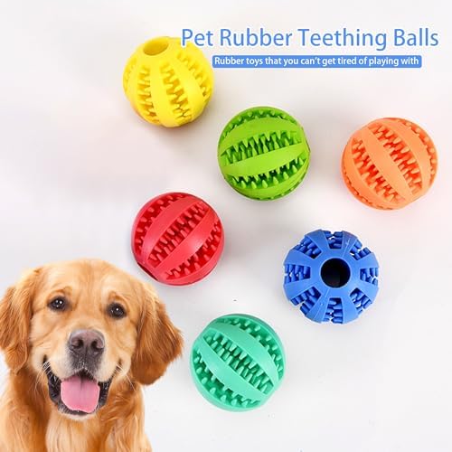 Interactive Dog Treat Ball Toys for Aggressive Chewers Teething Toys to Keeping Them Busy Dogs Balls Food Treats Feeder Chew Ball for Small Medium Large Dogs (Calibre 2.6 in for Large Dog)
