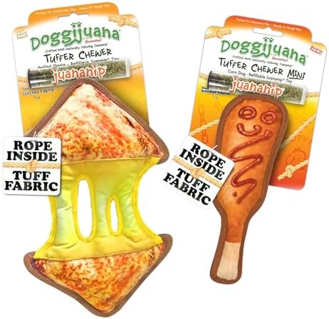 Doggijuana Grilled Cheese & Corn Dog Toy Bundle | 2 Pack, Squeaky