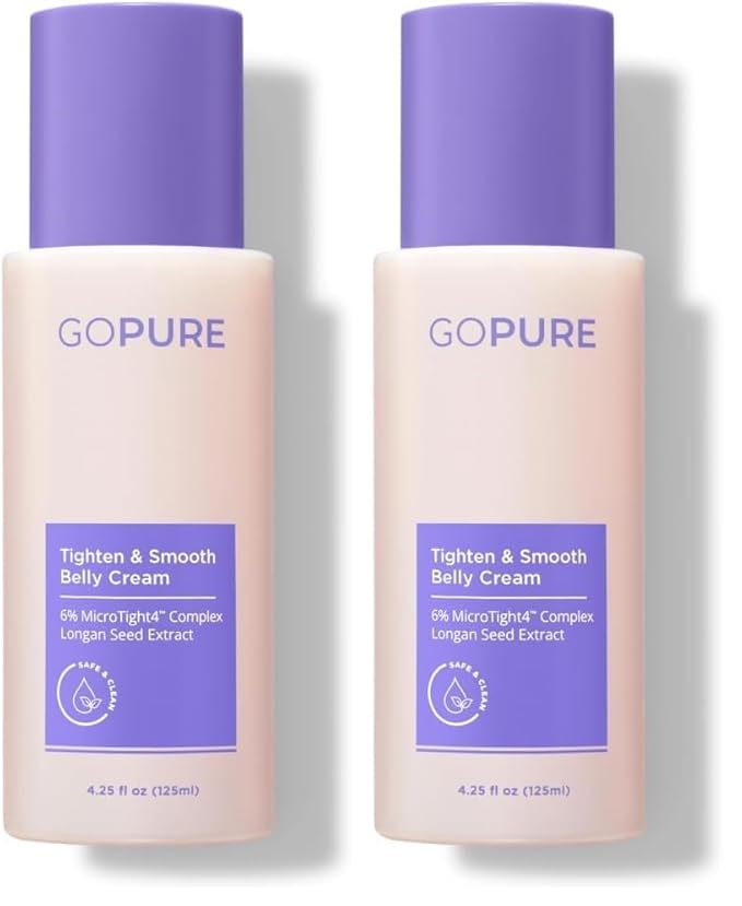 goPure Firming Belly Cream - Body Firming Moisturizer for Visible Cellulite & Stretch Mark Reduction, 4.25oz (Pack of 2)