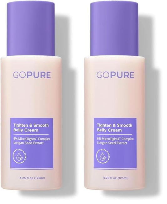 goPure Firming Belly Cream - Body Firming Moisturizer for Visible Cellulite & Stretch Mark Reduction, 4.25oz (Pack of 2)
