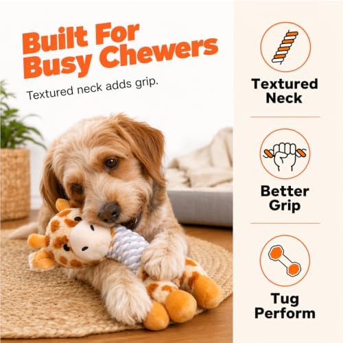 Interactive Dog Toys for Aggressive Chewers,Plush Squeaky Dog Toy (A)