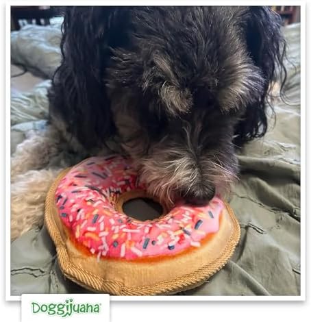 Doggijuana Pink Donut & Juananip Bundle | Squeaky Refillable Plush Toy
