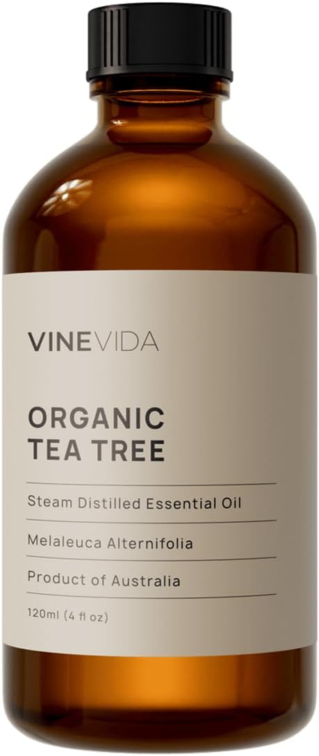 VINEVIDA Organic Tea Tree Essential Oil 4 oz - Undiluted, Pure, Vegan, and Sustainable