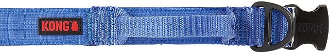 KONG Ultra Durable Padded Comfort Handle Dog Collar (XL, Blue)
