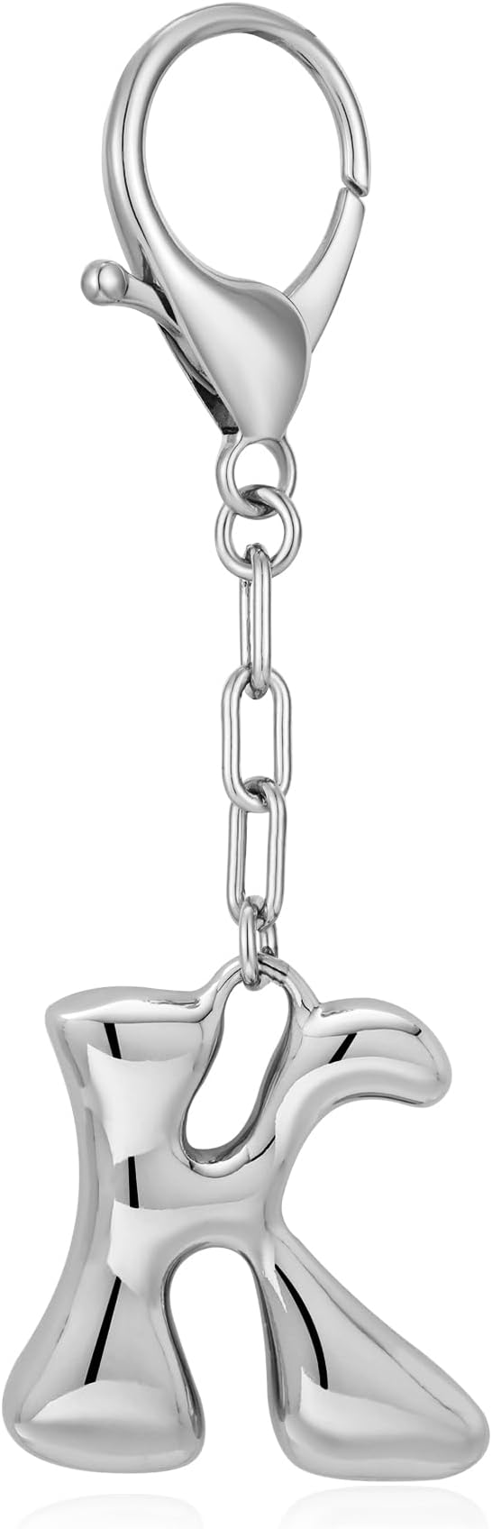 WOWORAMA Initial Letter Keychain for Women Chunky Gold Bubble Letter Bag Charm Purse Charm Personalized Keyrings Accessories