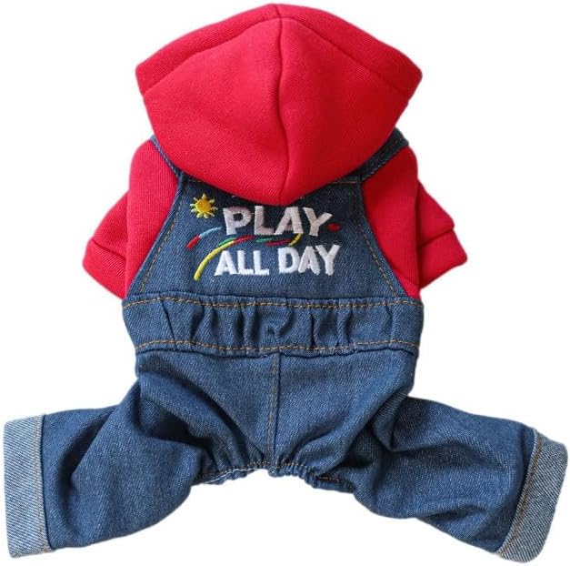 Dog Stylish Overalls Comfortable Puppy One Piece Outfits Summer Bib Overalls for Small Dogs Cute Pet Jumpsuit Onesie Chihuahua Yorkies Birthday Holiday Clothes Costume