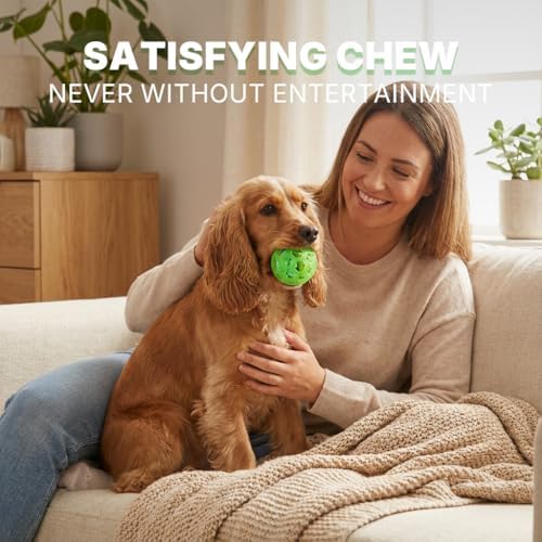 Dog Toy Balls, Dog Ball with Built-in Rope Toys, Dog Chew Toy for Boredom