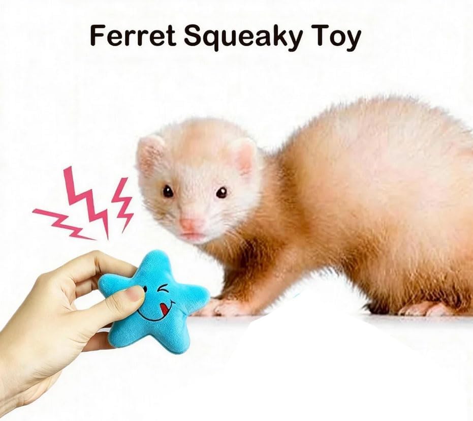18 pcs Ferret Squeaky Enrichment Toys Set Rubber Balls Ferret Teeth Grinding Chewing Balls Teething Bouncy Bell Ball Interactive Sound Squeaker Toy Exercise Scratch Chew Toy for Ferrets Pet Cat Dog