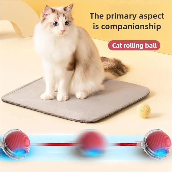 2pcs Innovative Interactive Cat Toy Balls, Automatic Moving Spheres for Cats (Green+Red)