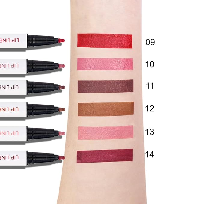 Kaely Wine Longwear Liquid Lip Liner Waterproof, 24 Hour Long Lasting Lip Liner Stain Marker Pen, 2-in-1 Matte Semi Permanent Lipliner & Lipstick, Vegan & Cruelty-Free, 14