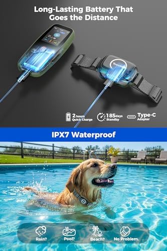 Teendow Wireless Dog Fence with Remote, Dog Training Collar IPX7 Waterproof, Wireless Dog Fence System with HD Display, Electric Perimeter Collar, Tool-Free, Rechargeable, Pet Training & Bark Control