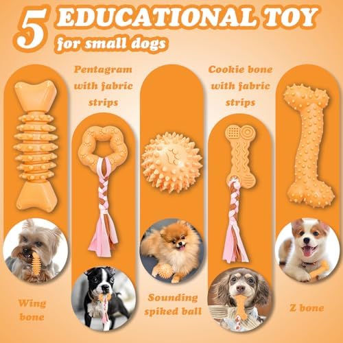 Puppy Toys - 7 Pack Puppies & Small Dogs Chew Toys for Teething,Relieves Teething Anxiety, Soft & Durable Interactive Toys, Not for Heavy Chewer