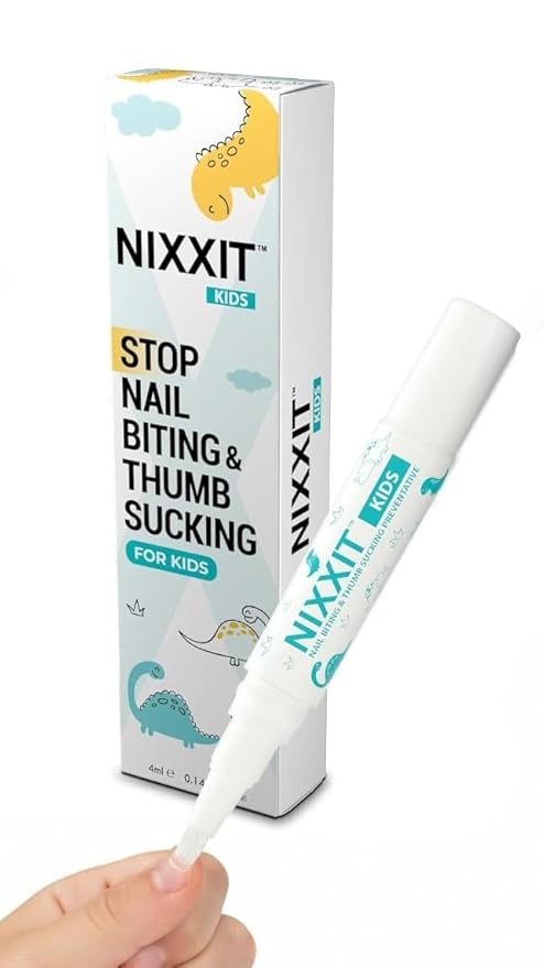 NIXXIT Nail Biting Prevention for Kids - Thumb Sucking Deterrent for Kids, Toddlers, Children - No Bite Nail Polish Pen - Bitter Taste - Safe & Effective Solution for Age 3+