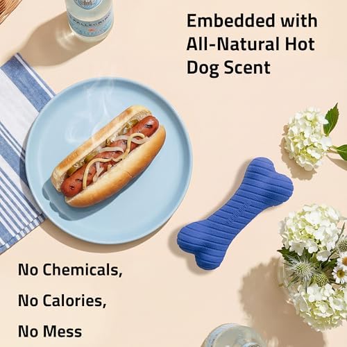 Playology Dual Layer Bone Dog Chew Toy - Jumbo, Hot Dog Scent