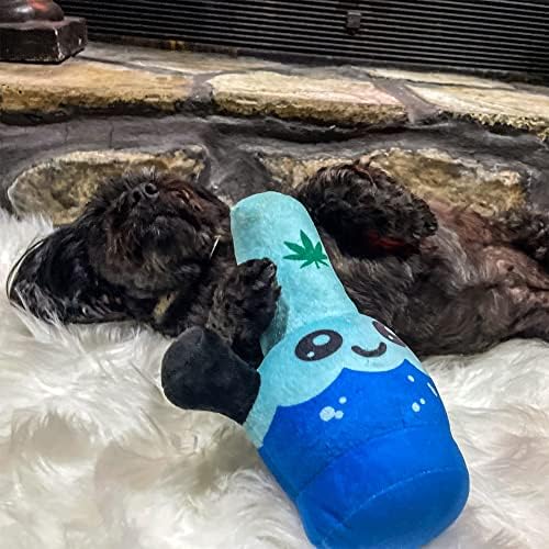 Water Pipe Dog Toy Funny Stuffed Squeaker Chew Weed Plush for Puppies