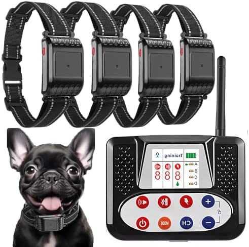 Wireless Dog Fence, Electric Dog Fence & Training Collar with Remote, 2024 Wireless Dog Boundary Containment System, Large Range Sizes, Waterproof Rechargeable Collar for All Dogs,for4dogs
