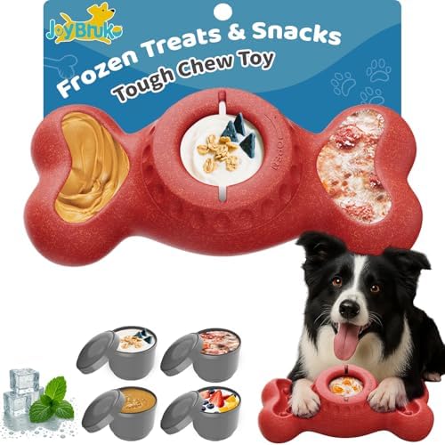 Enrichment Frozen Dog Treat Dispensing Interactive Chew Toy, Red
