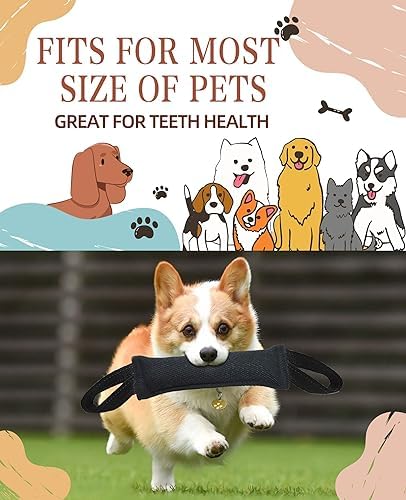 Clysoru Tug of War Dog Toy Bite with 2 Strong Handles Made of Durable Tear Resistant Strong Stitches