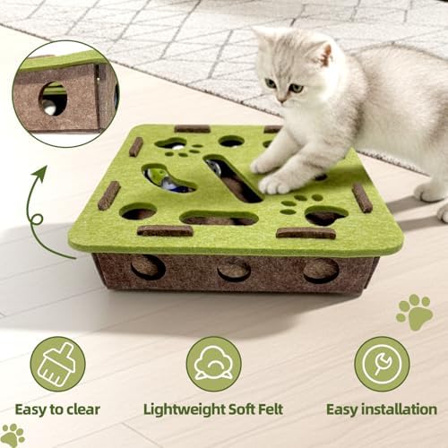 Cat nail file enrichment box，Cat Toy Box for Indoor Cats and Kittens