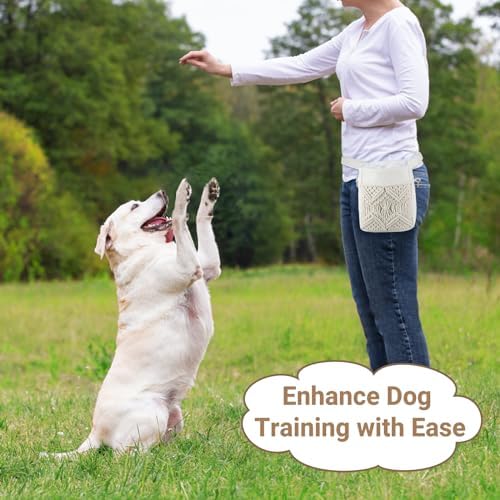Mkono Dog Treat Pouch, Treat Pouches for Pet Training 3 Ways to Wear Dog Treat Bag Hand-Free Dog Walking Fanny Pack with Adjustable Waist Belt, Shoulder Strap, Poop Bag Dispenser