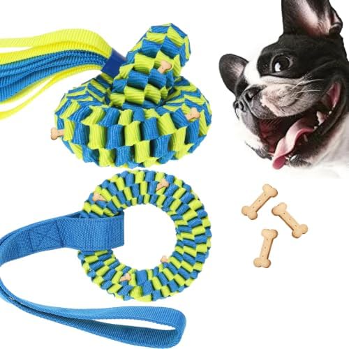 Snuffle Ball for Dogs, Interactive Dog Puzzle Toy for Smart Dogs Treat Dispensing, Durable Tug Of War Dog Chew Toys for Small Medium Large Dogs, Multi-Functional Floating Pool Pet Toys Indoor Outdoor
