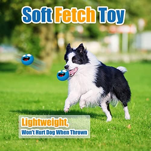HOLYSTEED 3.3" Latex Squeaky Dog Toy for Large Dog, Medium Breed, Flat Ball