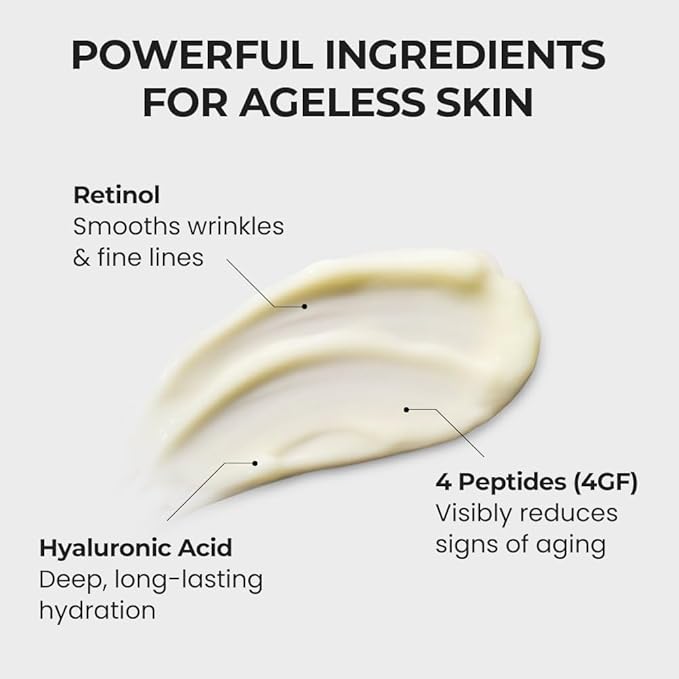 [SKIN&LAB] Retinol Lifting Roller Cream with Massage applicator, Vegan Anti Aging Face and Neck Cream for Reduce Wrinkles and Fine Line, For Face, Neck, Décolleté Wrinkle Care, 1.69 fl. oz.