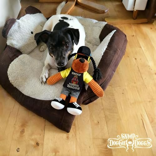 Snoop Doggie Dogs Plush Squeaky Dog Toy– Soft Interactive Chew Toy for