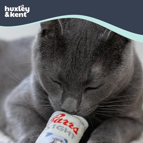 Huxley & Kent Plush Crinkle Catnip Cat Toy, Purrs Light