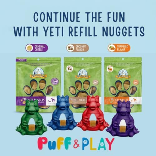 Yeti Puff & Play Interactive Dog Toy, Nugget Treat Dispenser, Purple Dragon
