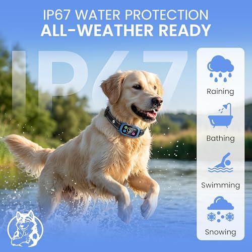 No-Shock: Beep & 2X Vibration Smart Dog Bark Collar| 2-in-1 Auto Anti-Bark & Training E-Collar with Remote| 10lbs+| Small Medium Large Dogs| 4 Humane Modes| Rechargeable| 5 Sensitivities