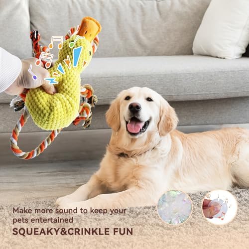 YZHDUXIU Tug of War Dog Toy, Squeaky Dog Toys Interactive Duck Puppy Toys