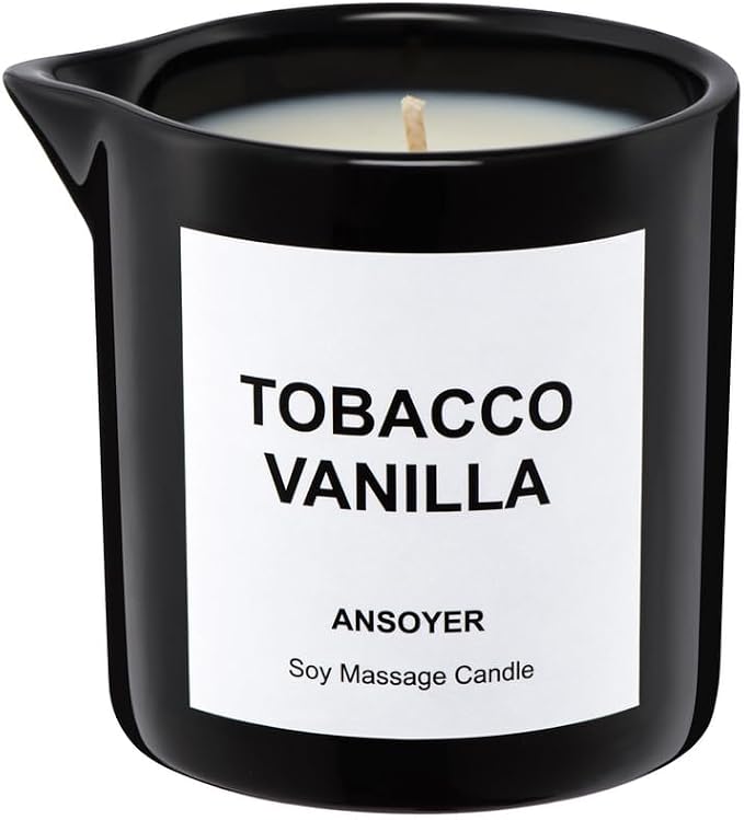 Massage Oil Candle, Ultra Hydrating Body Care with Soybean Oil, Body Oil Candle, 8.1oz, Amazing Gift (Tobacco Vanilla)