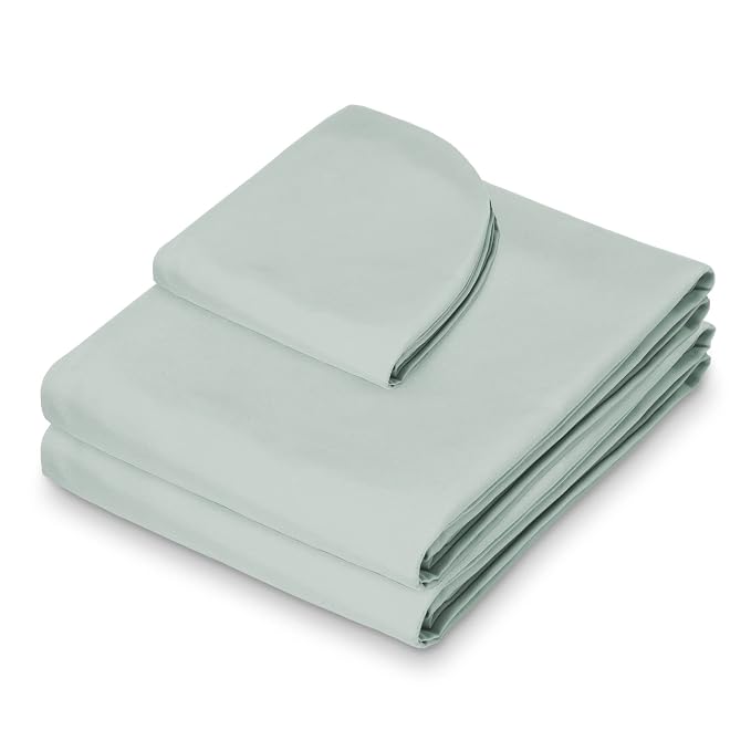 Saloniture 3-Piece Microfiber Massage Table Sheet Set - Premium Facial Bed Cover - Includes Flat and Fitted Sheets with Face Cradle Cover - Seafoam Green