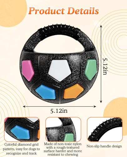 TPR Dog Soccer Ball Toy with Handle, Mellow Dog Calming Ball, Durable Interactive Animal Football Toys Without Squeaky Tennis Inside